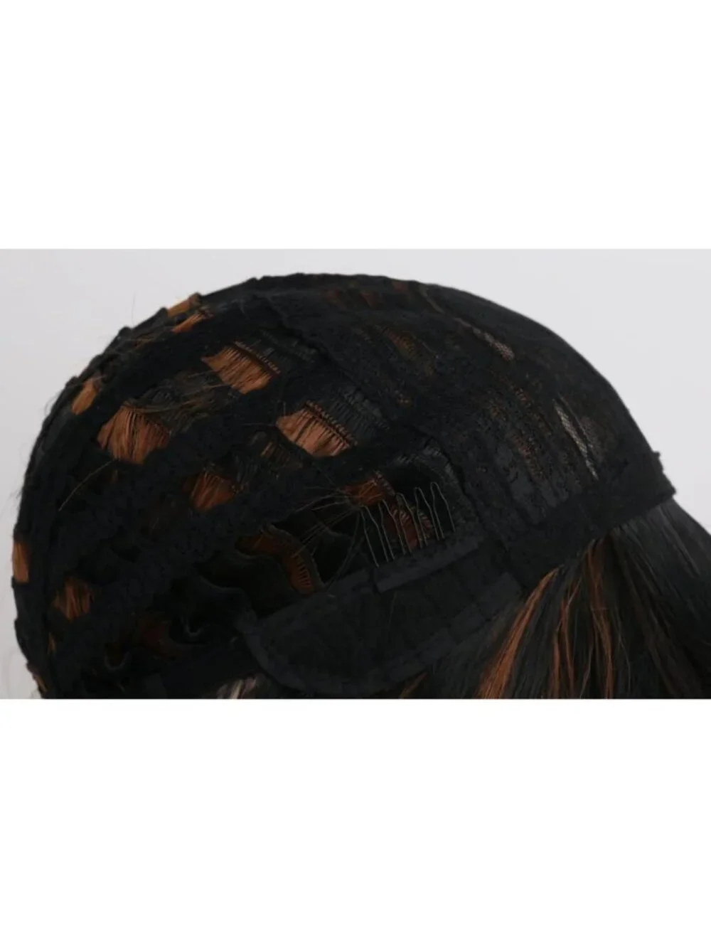 Women's Black Brown 14 Inch Heat Resistant Synthetic Short Wavy Bob Wigs Bangs